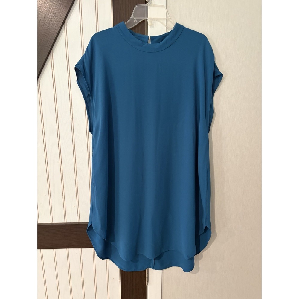 Eileen Fisher Women Teal Green Silk Tunic Dress Size Medium F17GC